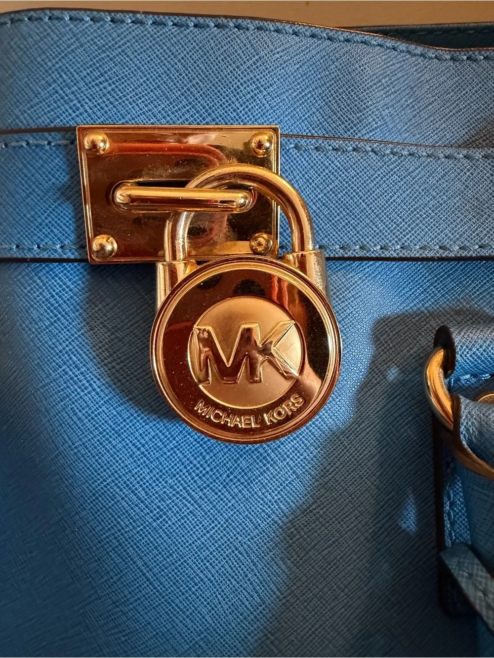 Authentic Michael Kors Large Bright Blue Hamilton Bag
